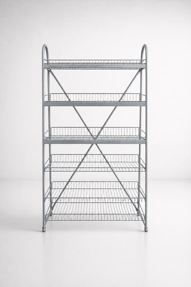 6 Tier Metal Grey Shelf